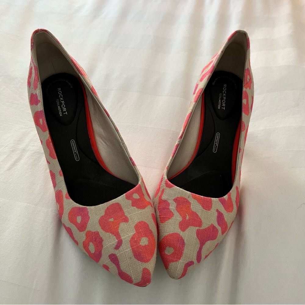 Pink leopard high heels with comfort sole